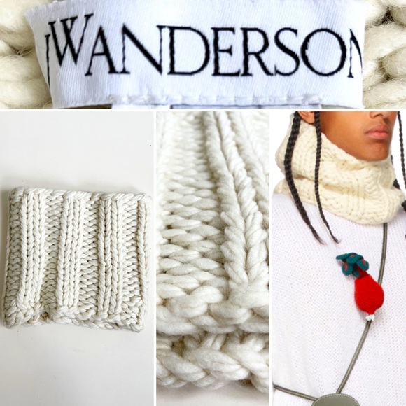 JW Anderson Wool Snood, Infinity Scarf, Off white, 20 X 8 inches, New - Picture 1 of 7